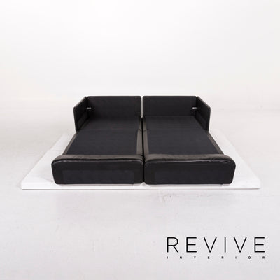 de Sede DS 76 Leder Sofa Schwarz Zweisitzer Funktion Variabel Schlaffunktion Schlafsofa Couch #12489