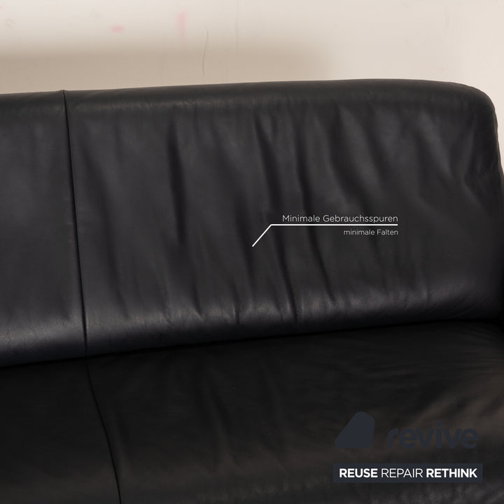 de Sede DS 81 Leder Dreisitzer Grau Blau Sofa Couch