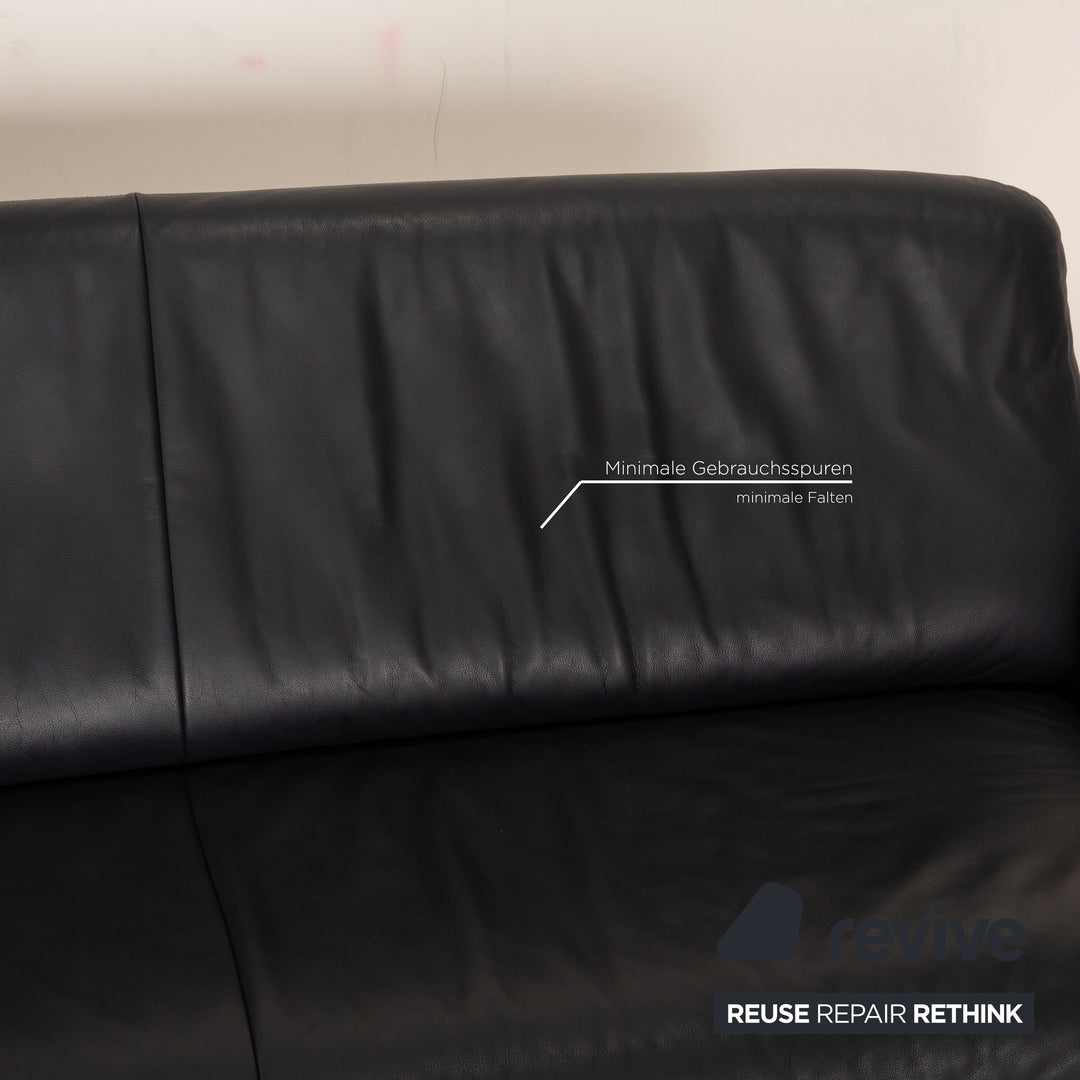 de Sede DS 81 Leder Sofa Garnitur Blau Dreisitzer Zweisitzer Sofa Couch