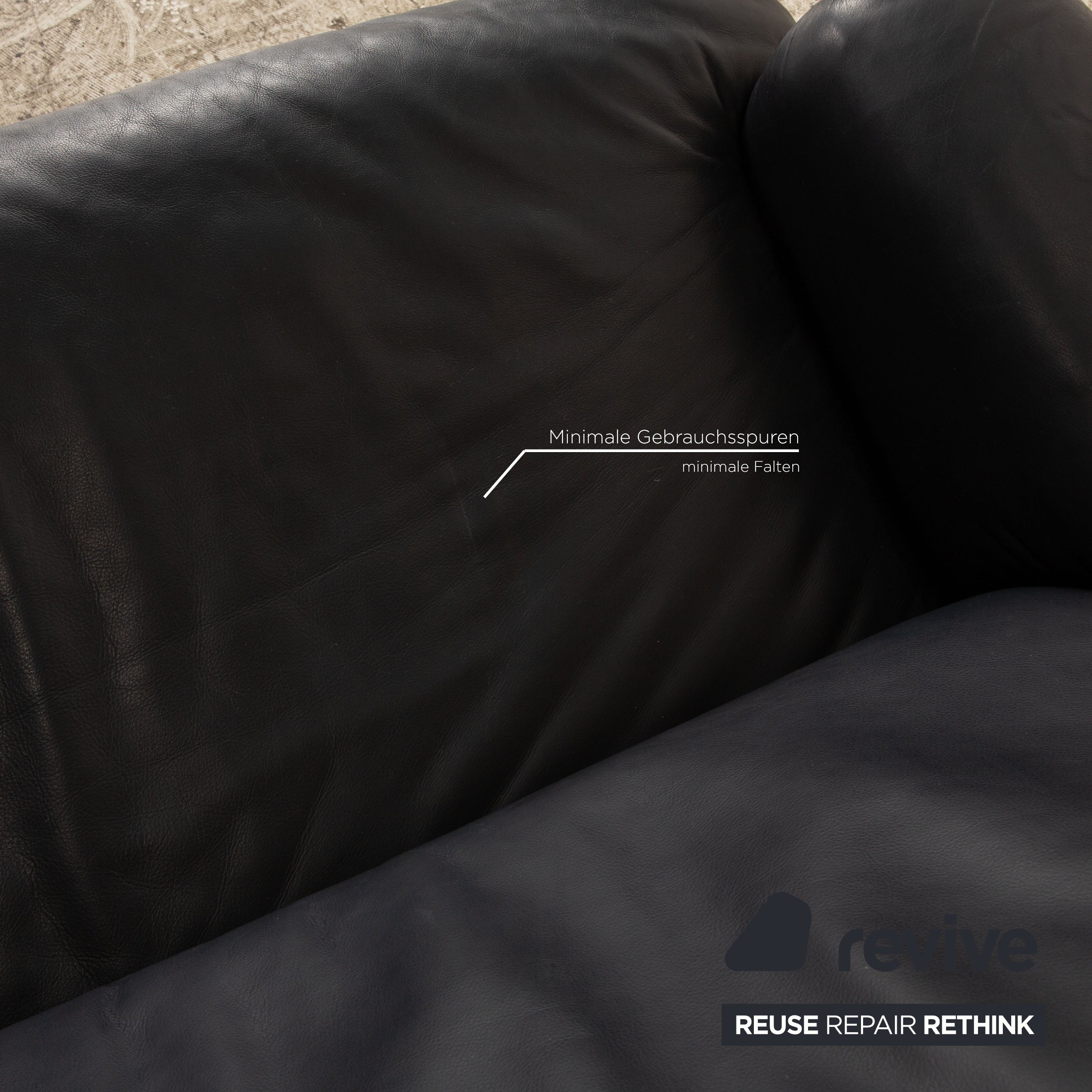 de Sede DS 81 Leder Zweisitzer Grau Blau Sofa Couch