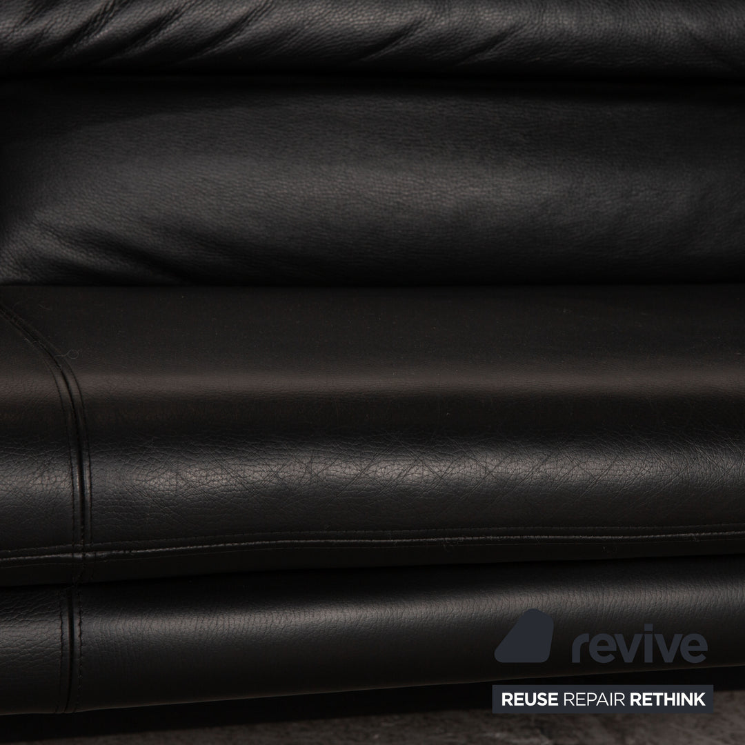 de Sede Hans Kaufeld Leder Sofa Schwarz Zweisitzer Couch Funktion