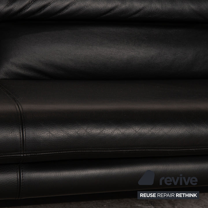 de Sede Hans Kaufeld Leder Sofa Schwarz Zweisitzer Couch Funktion