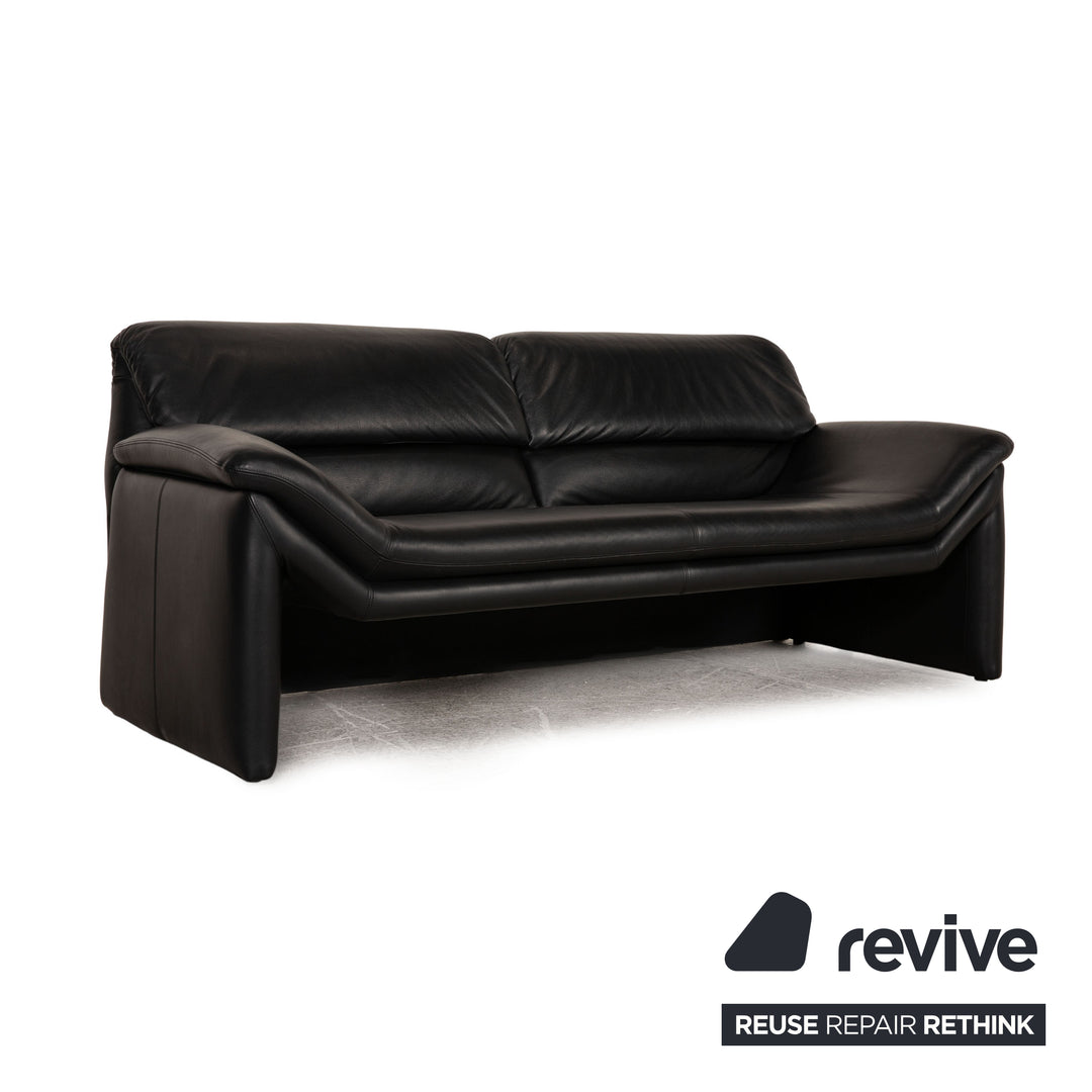 de Sede Hans Kaufeld Leder Sofa Schwarz Zweisitzer Couch Funktion