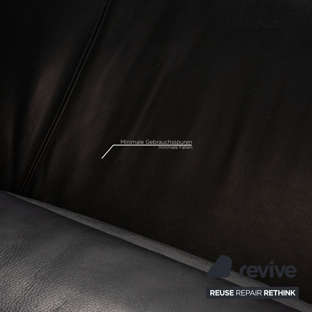 de Sede Hans Kaufeld Leder Sofa Schwarz Zweisitzer Couch Funktion