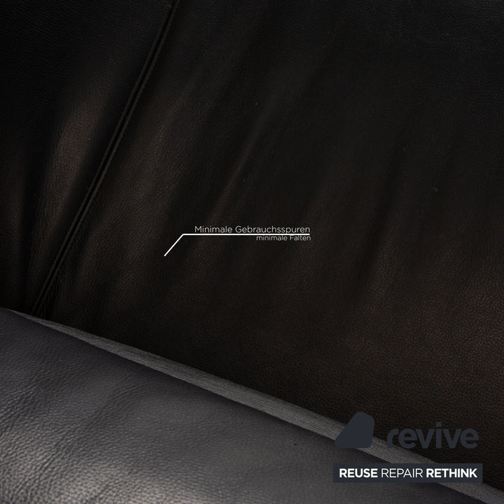 de Sede Hans Kaufeld Leder Sofa Schwarz Zweisitzer Couch Funktion