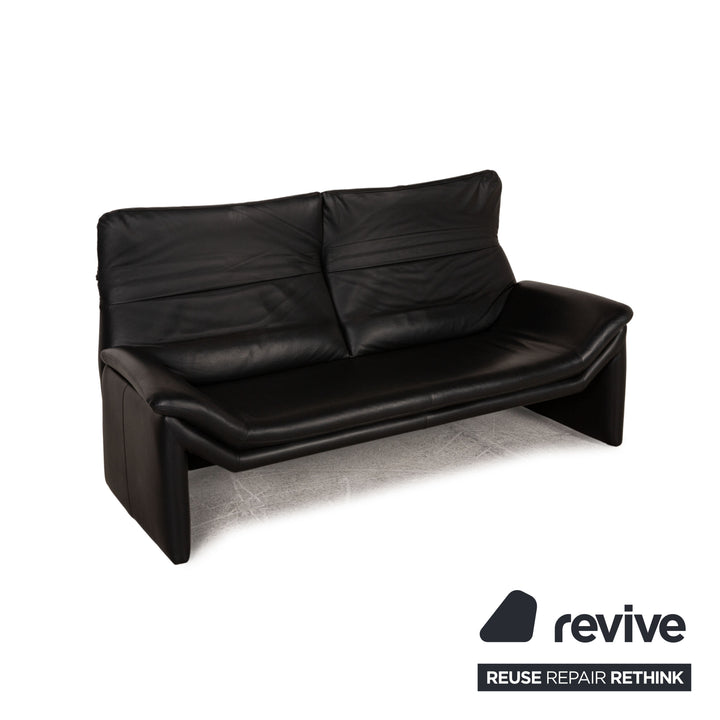 de Sede Hans Kaufeld Leder Sofa Schwarz Zweisitzer Couch Funktion