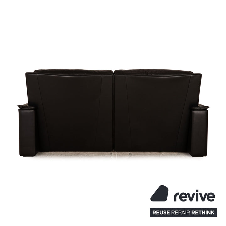 de Sede Leather Three Seater Black Sofa Couch