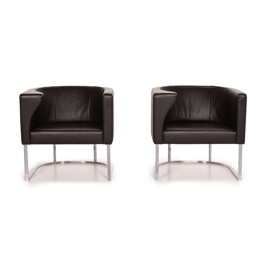 de Sede Leder Sessel Braun Dunkelbraun 2x Sessel #15539