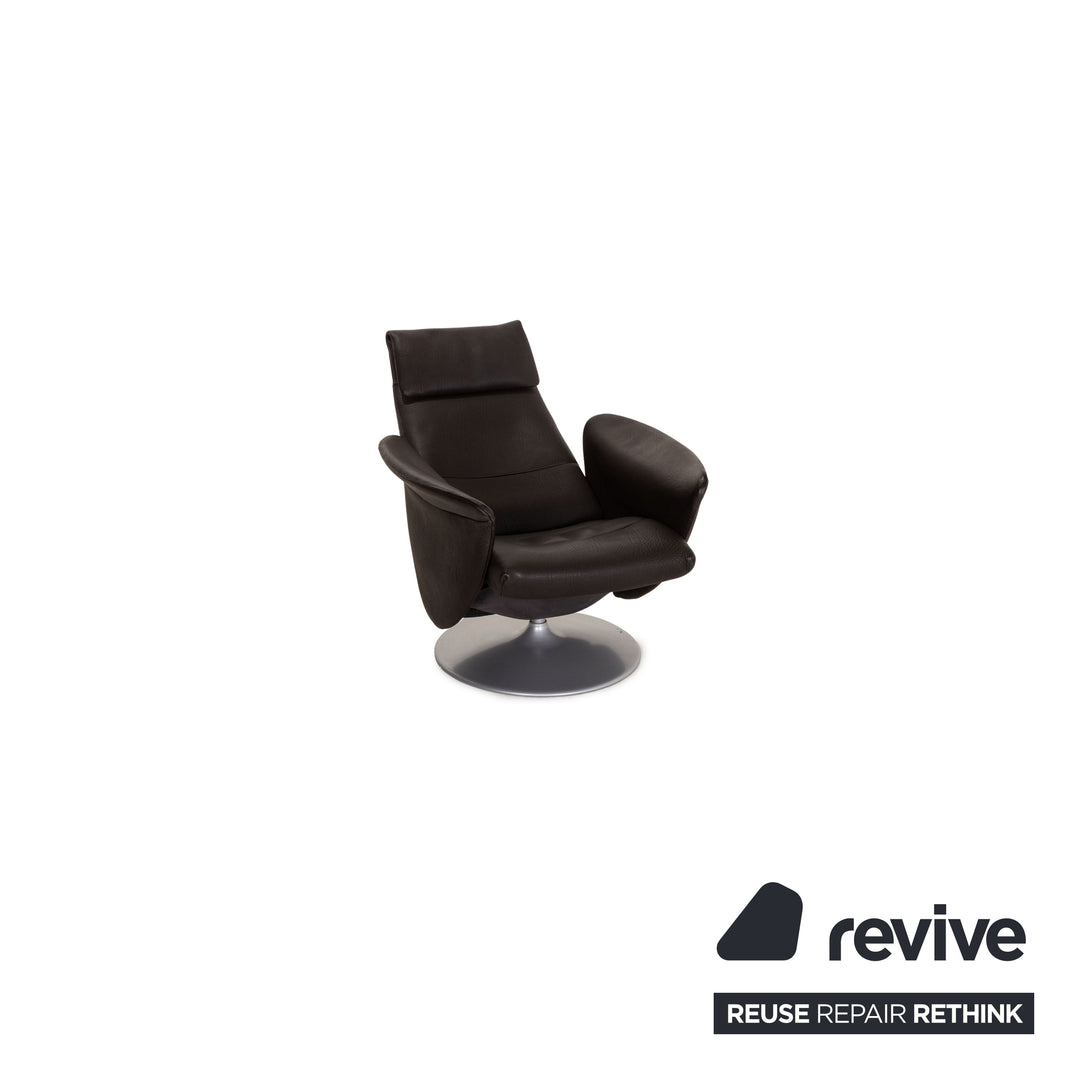 de Sede leather armchair set brown 1x armchair 1x stool function