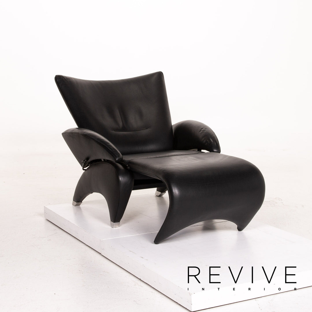 de Sede leather armchair black function relaxation function #11902