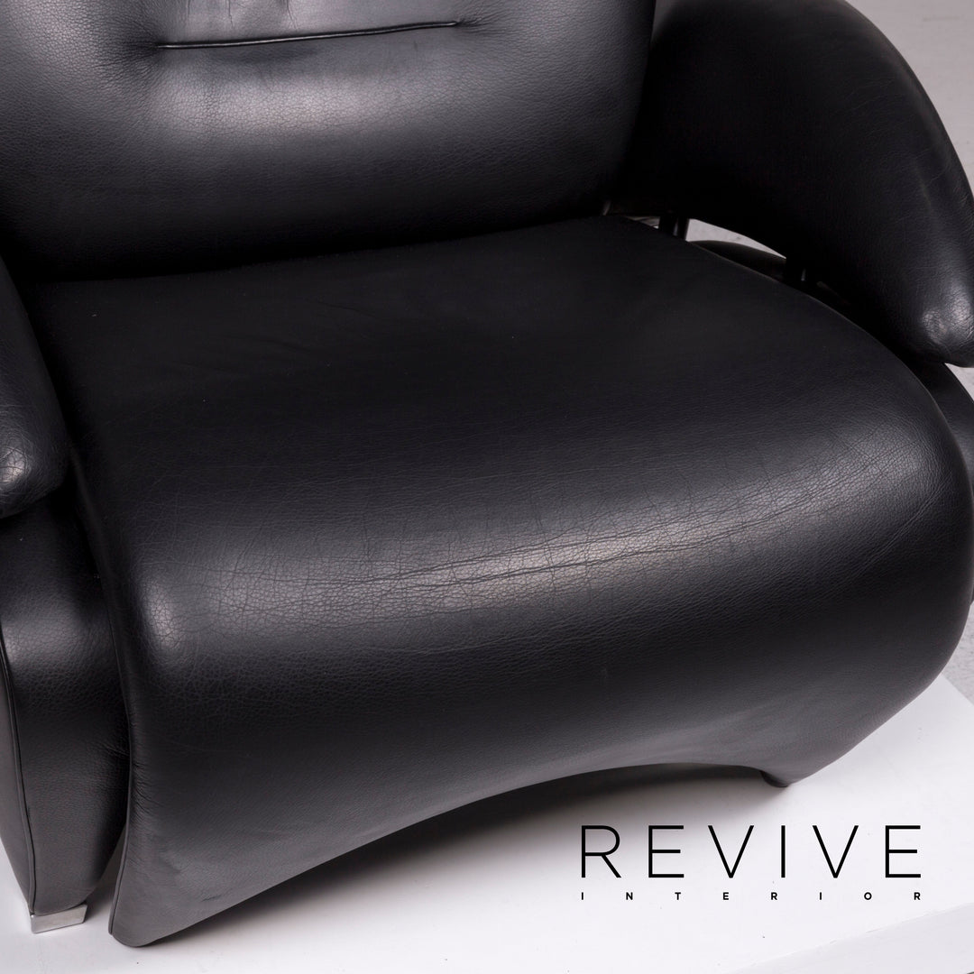 de Sede leather armchair black function relaxation function #11902