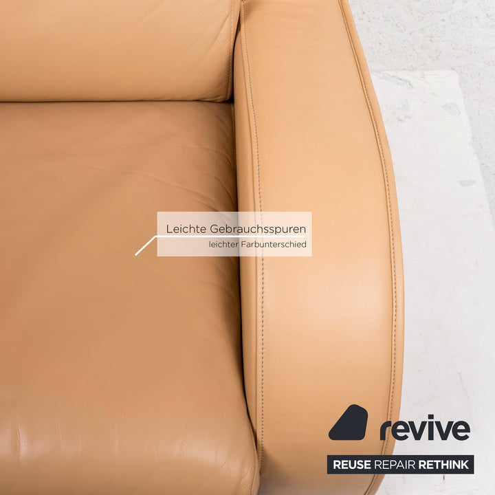 de Sede Leder Sofa Beige Zweisitzer Funktion Couch #13035