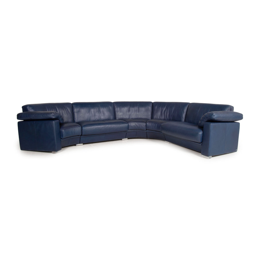 de Sede Leder Sofa Blau Ecksofa Rundecke Couch