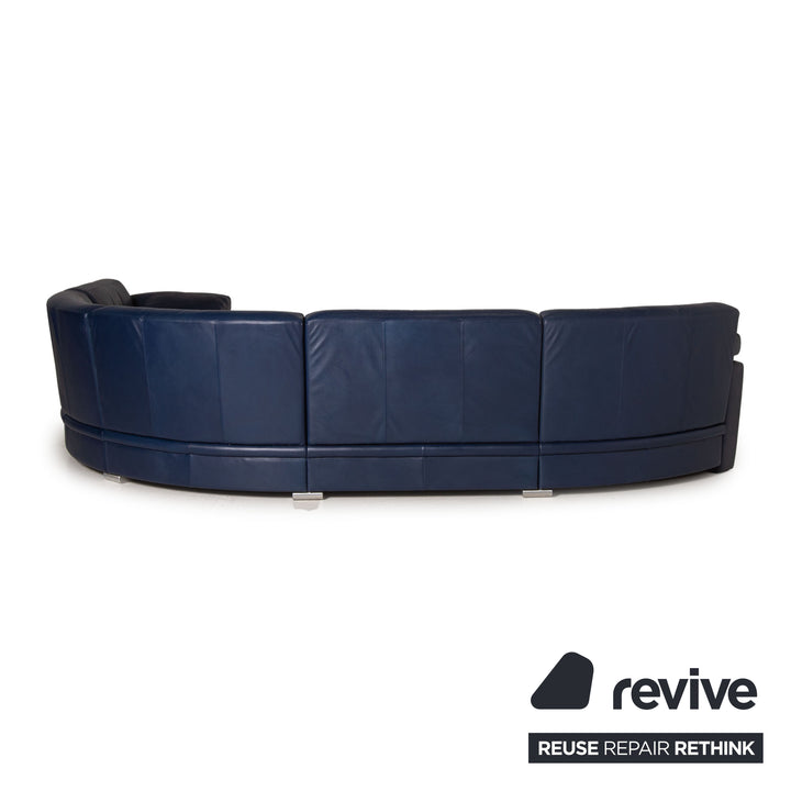 de Sede Leder Sofa Blau Ecksofa Rundecke Couch