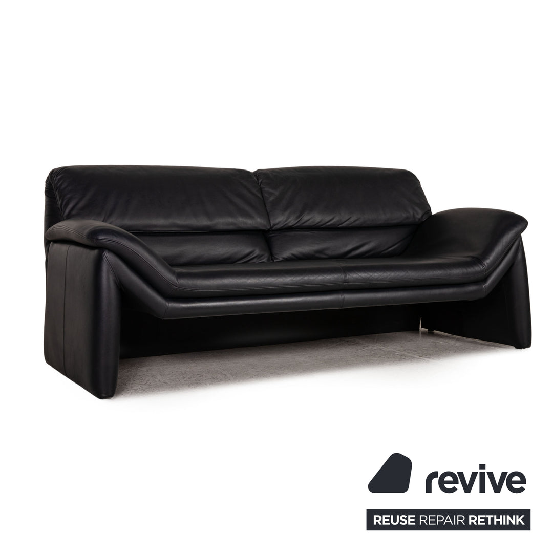 de Sede leather sofa blue two seater couch