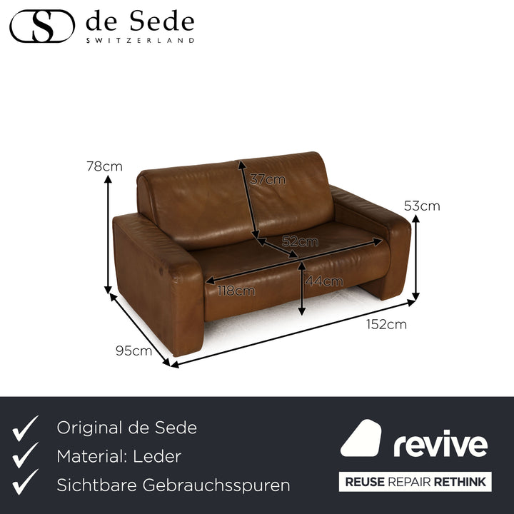 de Sede Leder Sofa Braun Zweisitzer Couch