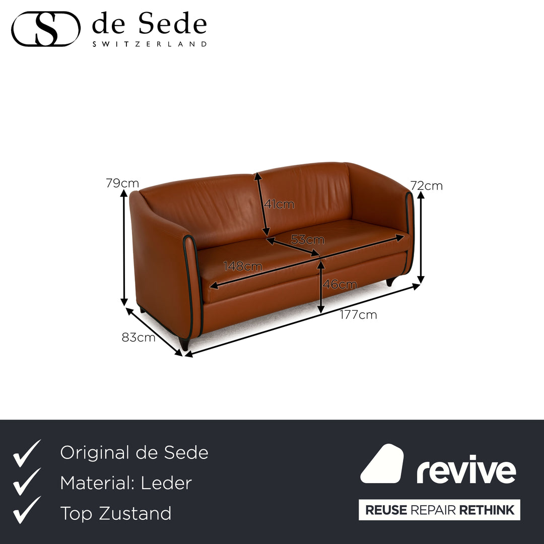de Sede leather sofa brown two-seater couch