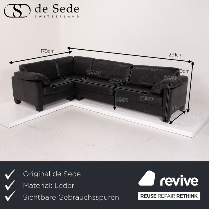 de Sede Leder Sofa Dunkelgrün Ecksofa #14349