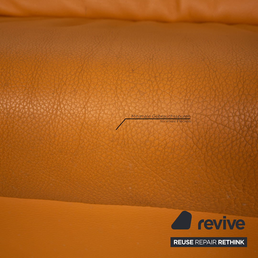 de Sede Leather Sofa Orange two seater couch