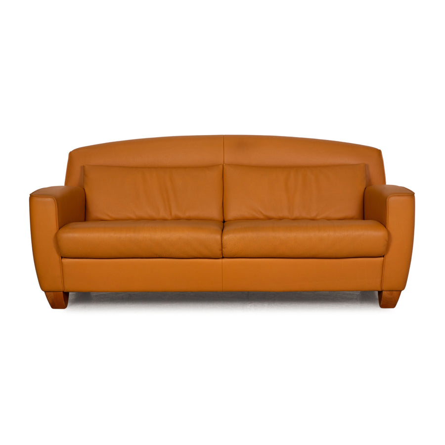 de Sede Leather Sofa Orange two seater couch
