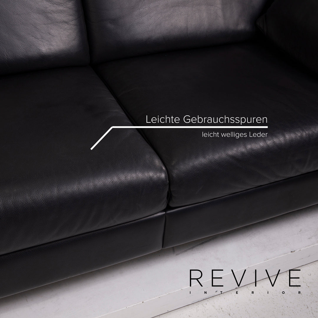 de Sede Leder Sofa Schwarz Zweisitzer #14928