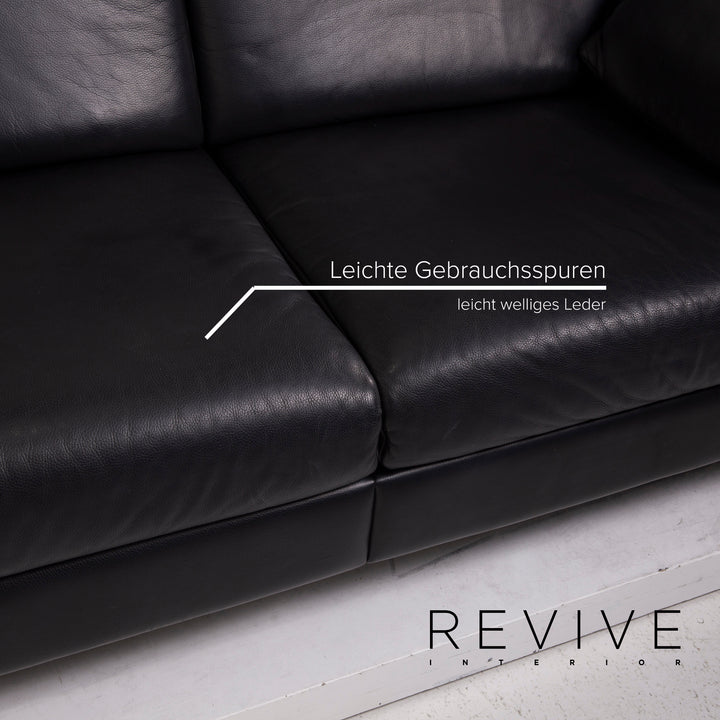 de Sede Leder Sofa Schwarz Zweisitzer #14928