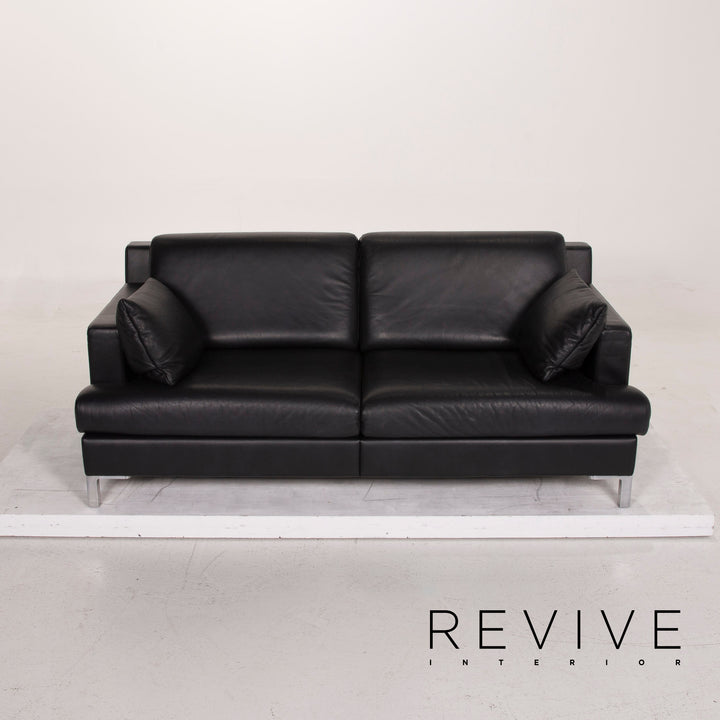 de Sede Leder Sofa Schwarz Zweisitzer #14928
