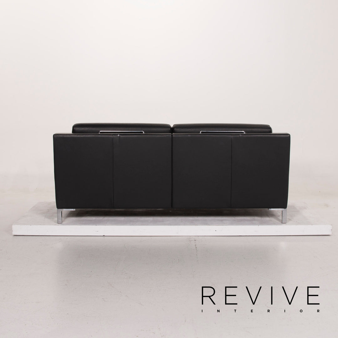 de Sede Leder Sofa Schwarz Zweisitzer #14928