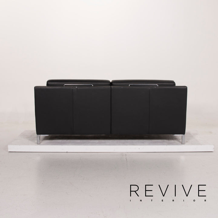 de Sede Leder Sofa Schwarz Zweisitzer #14928