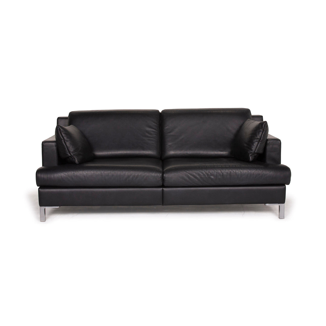 de Sede Leder Sofa Schwarz Zweisitzer #14928