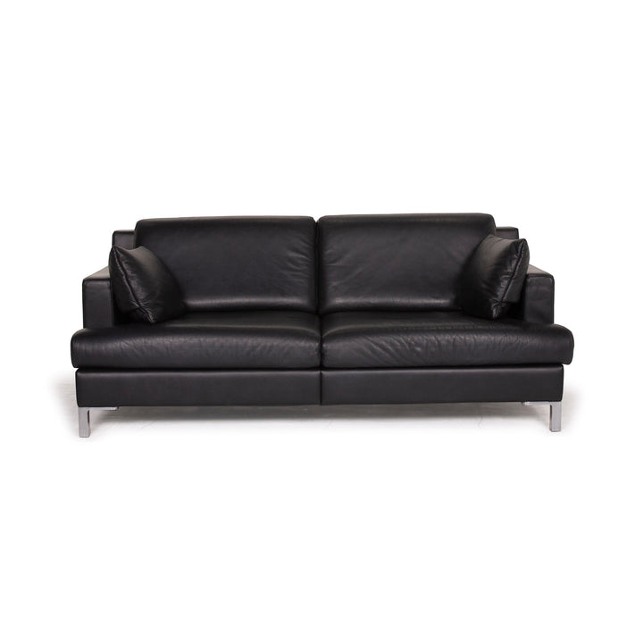de Sede Leder Sofa Schwarz Zweisitzer #14928