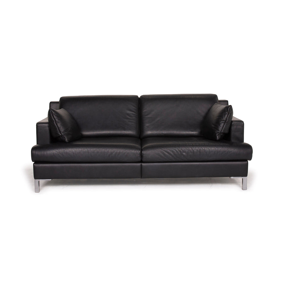de Sede Leder Sofa Schwarz Zweisitzer #14928