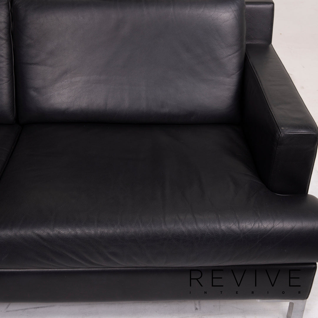 de Sede Leder Sofa Schwarz Zweisitzer #14928