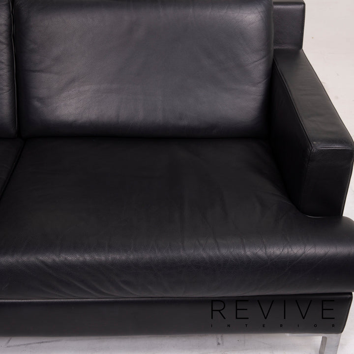 de Sede Leder Sofa Schwarz Zweisitzer #14928