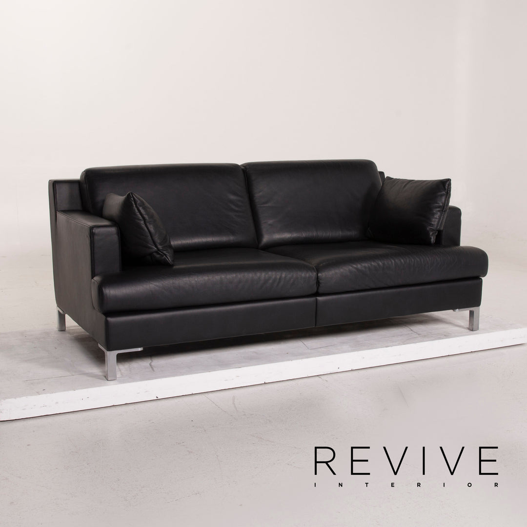 de Sede Leder Sofa Schwarz Zweisitzer #14928