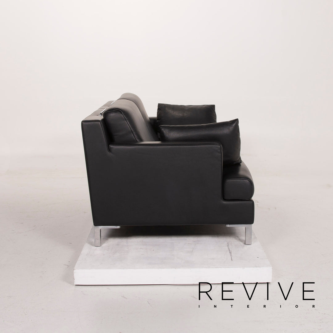 de Sede Leder Sofa Schwarz Zweisitzer #14928