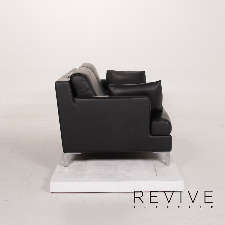 de Sede Leder Sofa Schwarz Zweisitzer #14928