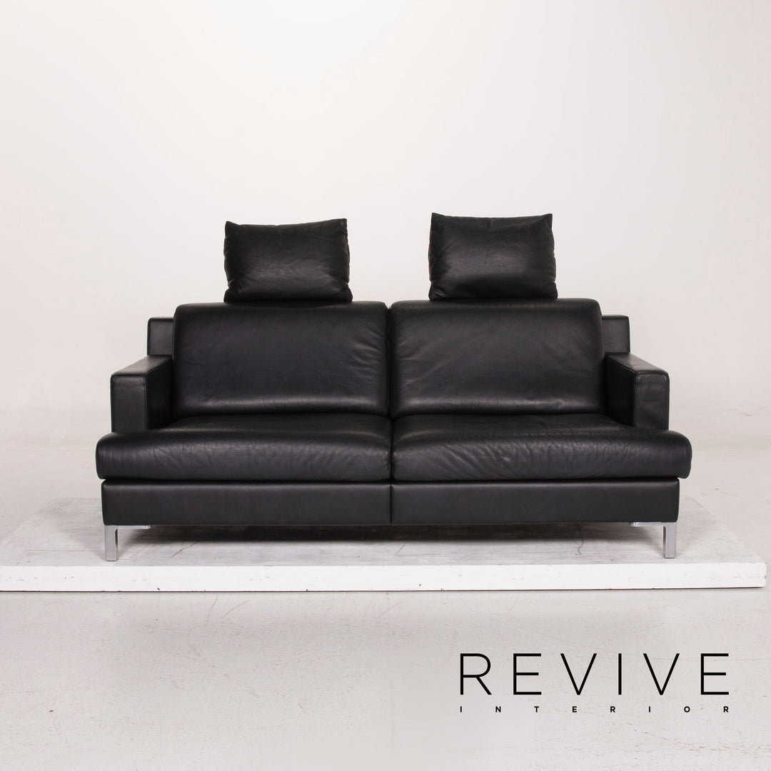 de Sede Leder Sofa Schwarz Zweisitzer #14928