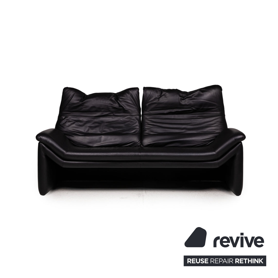 de Sede leather sofa black two-seater couch function relaxation function