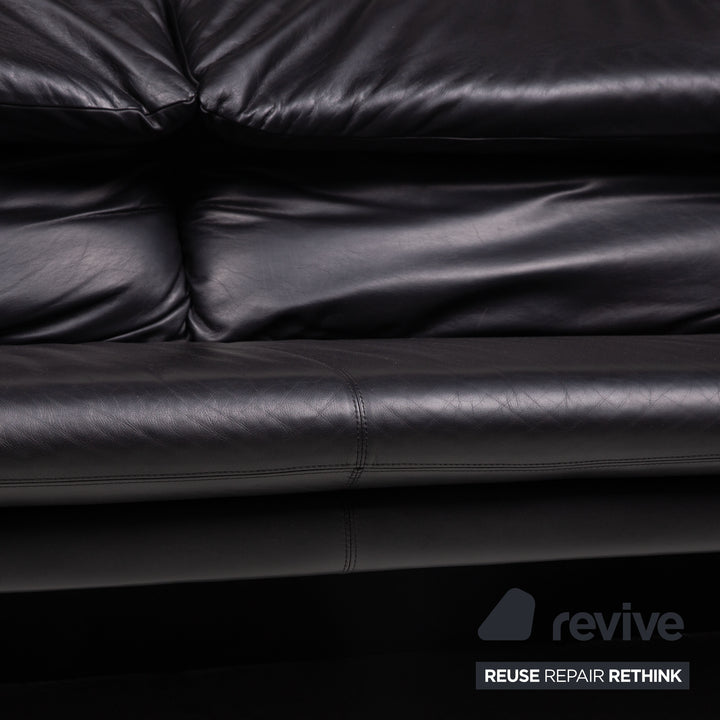 de Sede Leder Sofa Schwarz Zweisitzer Couch Funktion Relaxfunktion