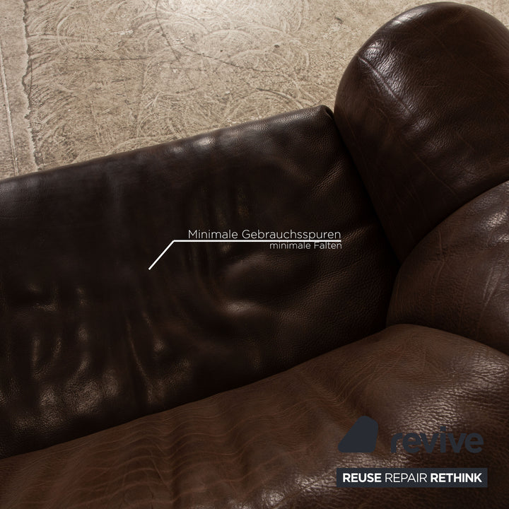 De Sede Leather Two Seater Brown Sofa Couch