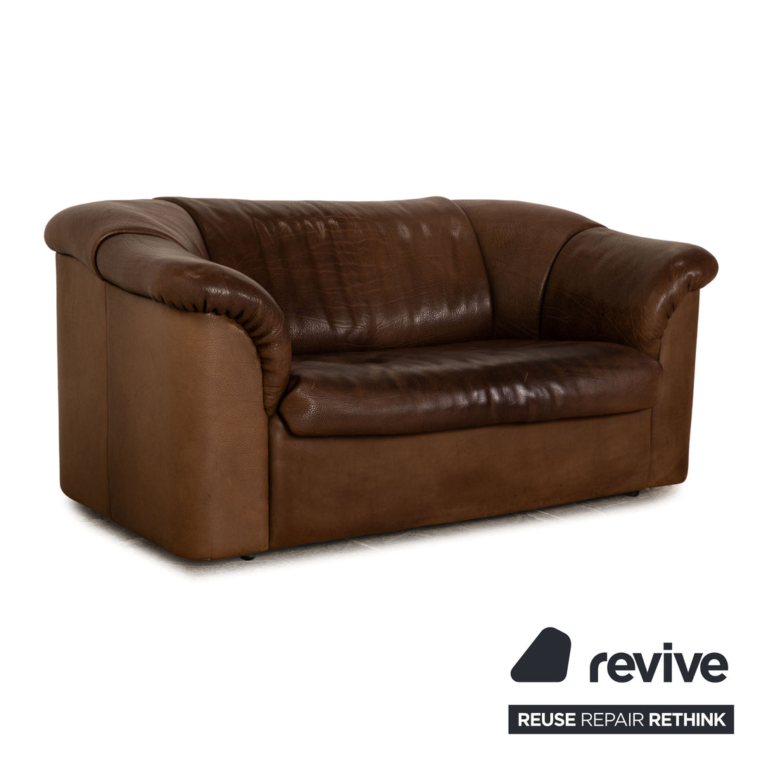 De Sede Leather Two Seater Brown Sofa Couch