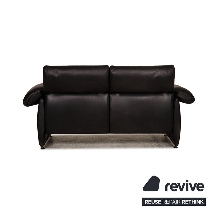 de Sede leather two-seater black couch function
