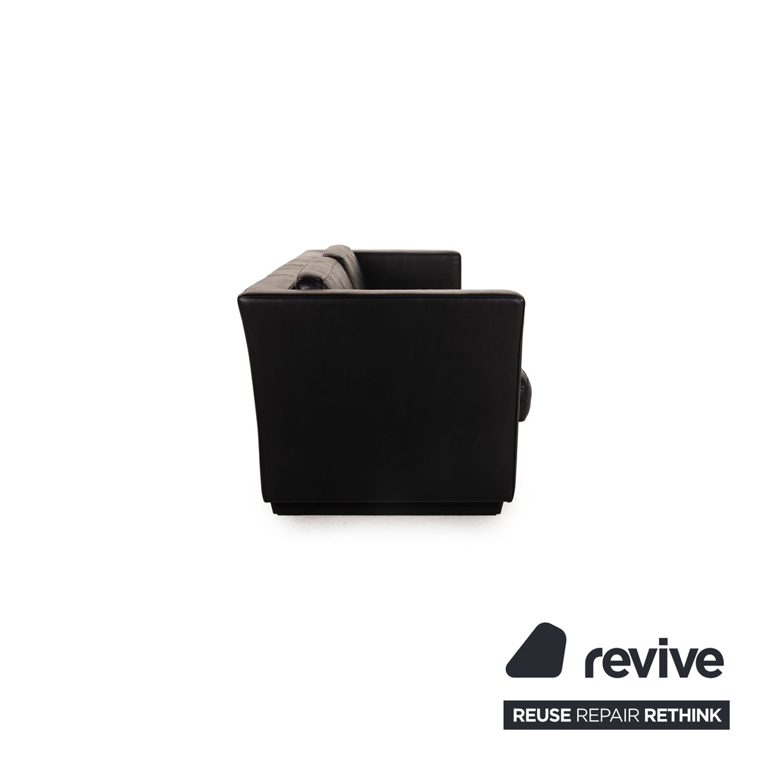 de Sede Lotus Leder Sofa Schwarz Zweisitzer Couch