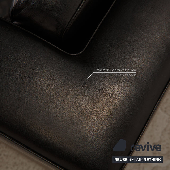 de Sede Lotus Leder Sofa Schwarz Zweisitzer Couch