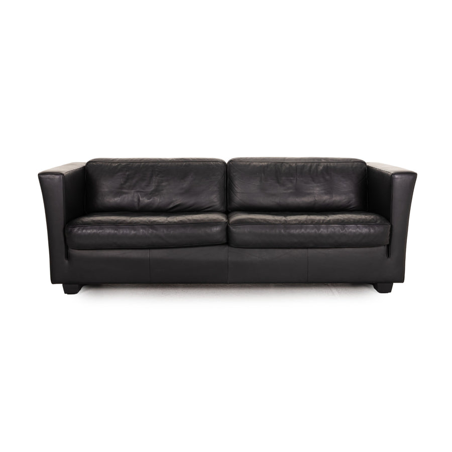 de Sede Lotus Leather Sofa Black Two Seater Couch