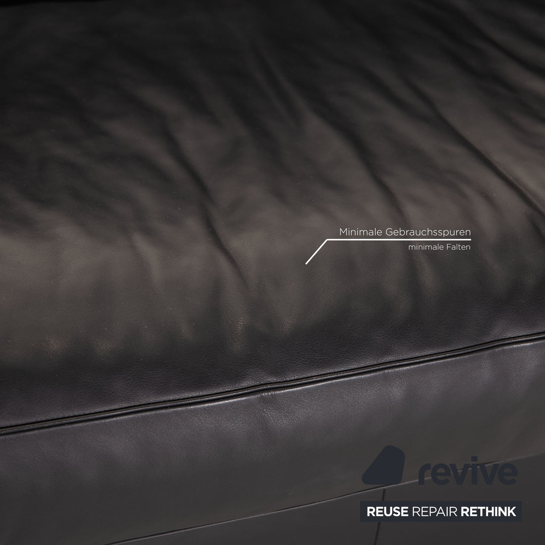 de Sede Lotus Leder Sofa Schwarz Zweisitzer Couch