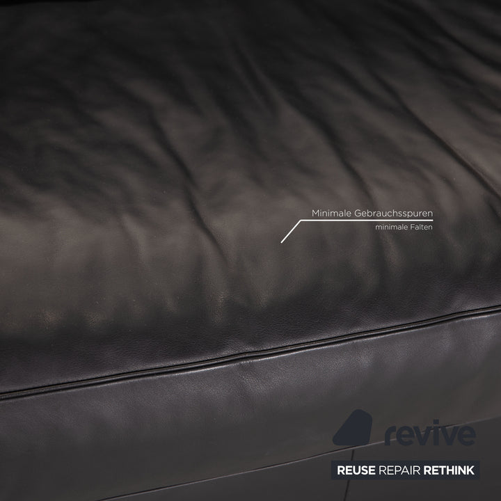 de Sede Lotus Leder Sofa Schwarz Zweisitzer Couch