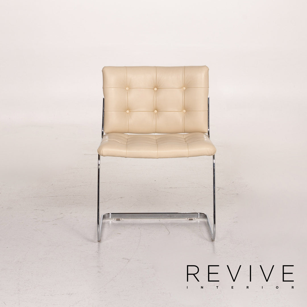 de Sede RH 305 Leder Esszimmerstuhl Garnitur Beige 6x Freischwinger Stuhl #15304