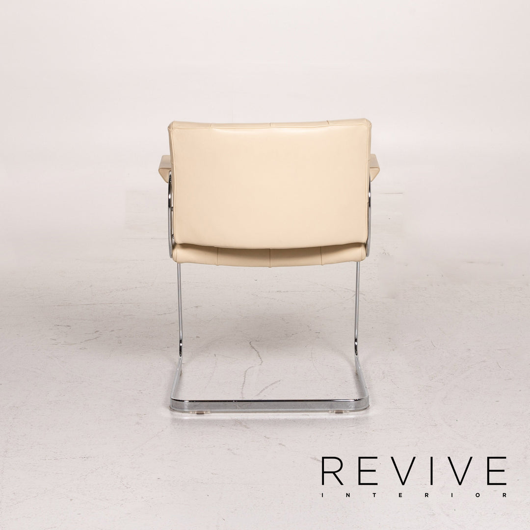 de Sede RH 305 Leder Esszimmerstuhl Garnitur Beige 6x Freischwinger Stuhl #15304